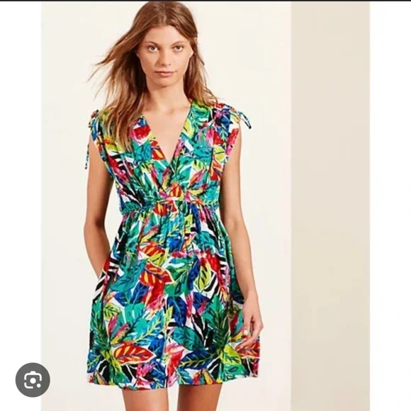 Ralph Lauren Tropical-Print Cotton Cover-Up Vacation Size Large - Picture 1 of 8